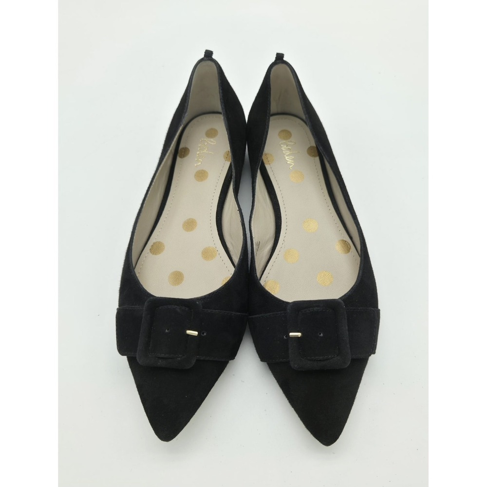 Boden Suede Julia Ballet Flats Pointed Toe Buckle Design Womens Size 39 US 8